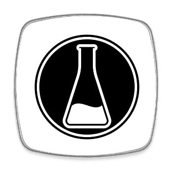 Test tube icon - Square fridge magnet - white - Front
