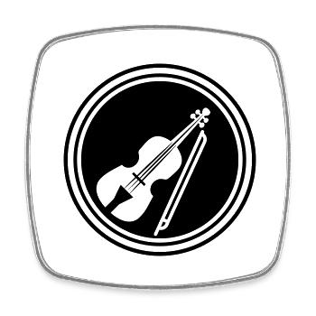 Violin Icon symbol - Square fridge magnet - white - Front