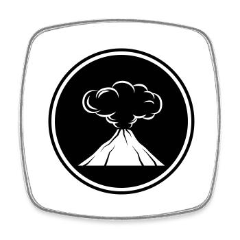 Vulkan icon symbol - Viereckiger Kühlschrankmagnet - Weiß - Vorne