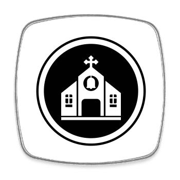Kirche glaube - Viereckiger Kühlschrankmagnet - Weiß - Vorne