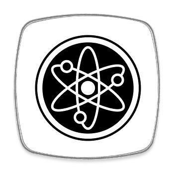 Atom Symbol - Viereckiger Kühlschrankmagnet - Weiß - Vorne