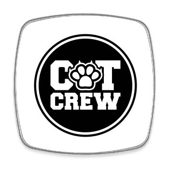 Cat Crew - Viereckiger Kühlschrankmagnet - Weiß - Vorne