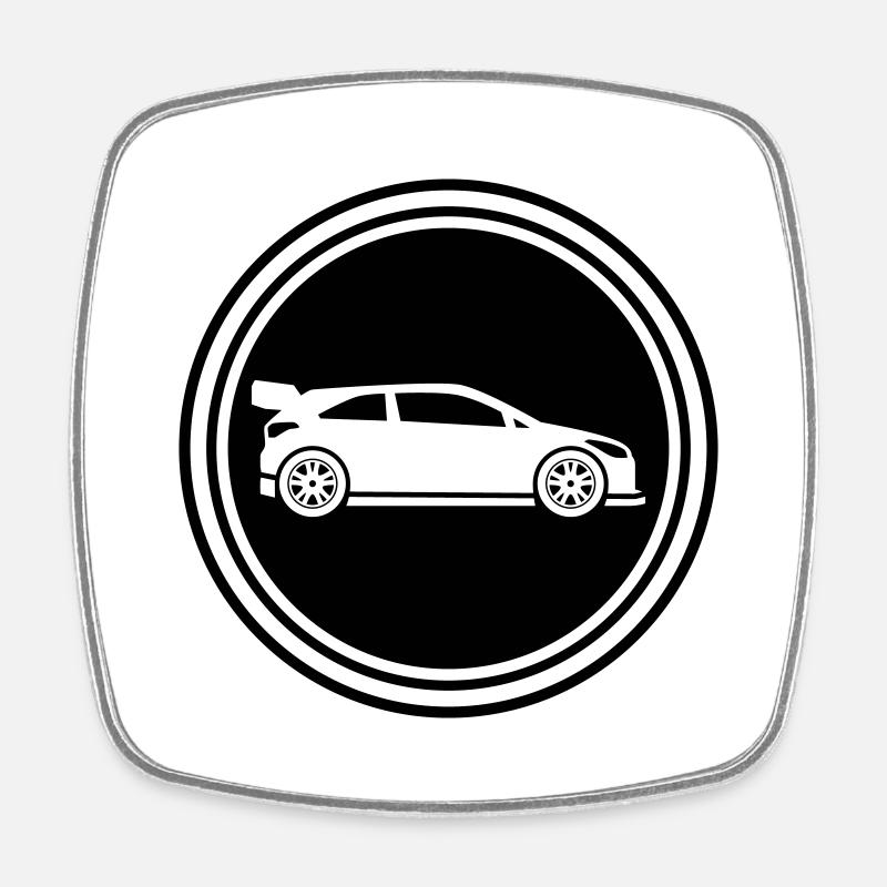 Car racer - Square fridge magnet - white