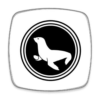 seehund tier - Viereckiger Kühlschrankmagnet - Weiß - Vorne