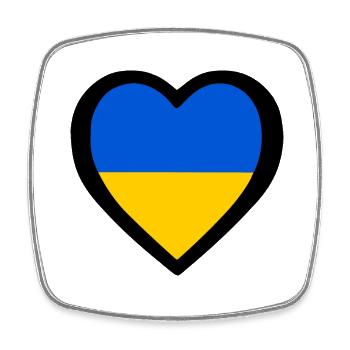 Ukraine - Viereckiger Kühlschrankmagnet - Weiß - Vorne