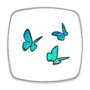 blaue schmetterlinge schmetterling tiere tier symb - Viereckiger Kühlschrankmagnet - Weiß - Vorne