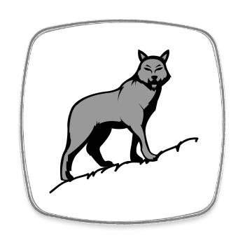 Wolf - Square fridge magnet - white - Front