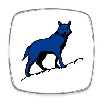 Wolf - Square fridge magnet - white - Front