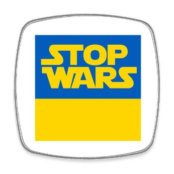 Ukraine - Square fridge magnet - white - Front