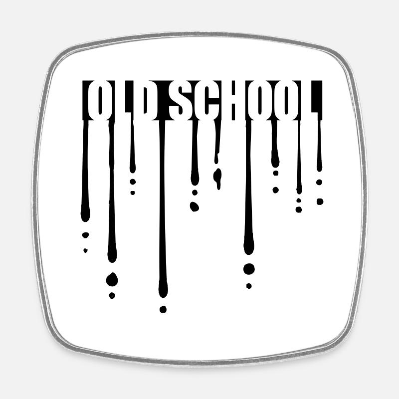 Drops Old School - Square fridge magnet - white
