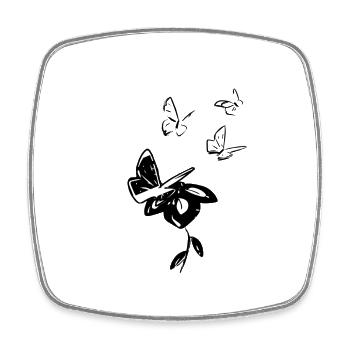 Schmetterling schmetterlinge tiere blume - Viereckiger Kühlschrankmagnet - Weiß - Vorne