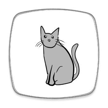 cat animal grey pet - Square fridge magnet - white - Front