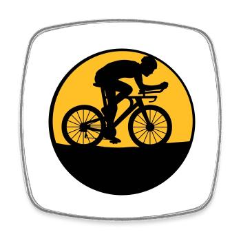 Nacht Mond Biker - Viereckiger Kühlschrankmagnet - Weiß - Vorne