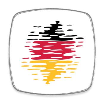 Deutschland Flagge Wellen - Viereckiger Kühlschrankmagnet - Weiß - Vorne