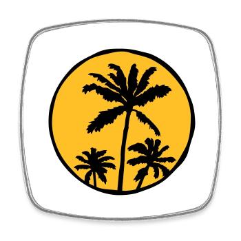 Holiday Sun Palms - Square fridge magnet - white - Front