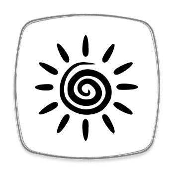 Spirale Sonne - Viereckiger Kühlschrankmagnet - Weiß - Vorne