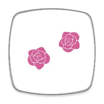 blumen rose blume symbol pflanze pink - Viereckiger Kühlschrankmagnet - Weiß - Vorne
