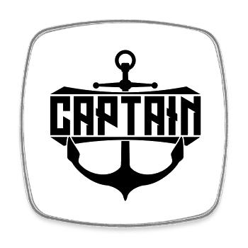 Text Captain Anker - Viereckiger Kühlschrankmagnet - Weiß - Vorne
