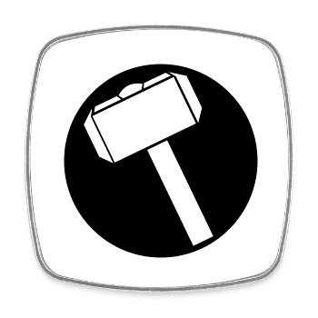 Hammer - Square fridge magnet - white - Front