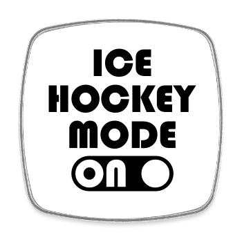 Mode Hockey sur glace - Magnet carré - blanc - Devant