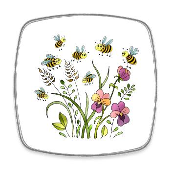 Insekten - Viereckiger Kühlschrankmagnet - Weiß - Vorne