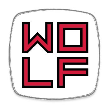 Innerer Wolf Logo - Viereckiger Kühlschrankmagnet - Weiß - Vorne