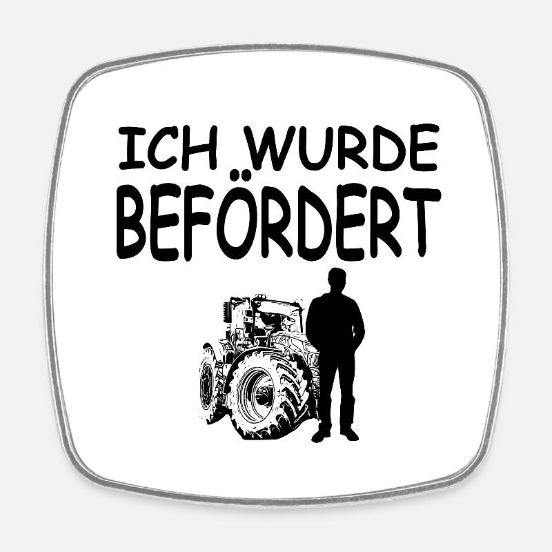 Traktor - Viereckiger Kühlschrankmagnet - Weiß