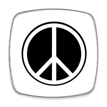Peace Symbol - Square fridge magnet - white - Front