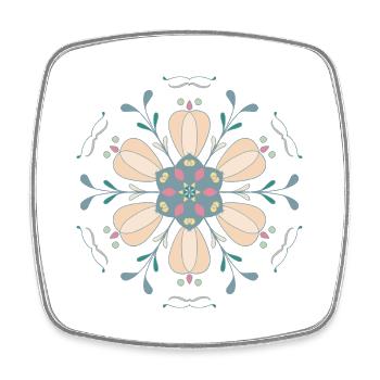 Mandala im Bohostil - Viereckiger Kühlschrankmagnet - Weiß - Vorne