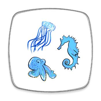 jellyfish octopus animals marine animals biology - Square fridge magnet - white - Front
