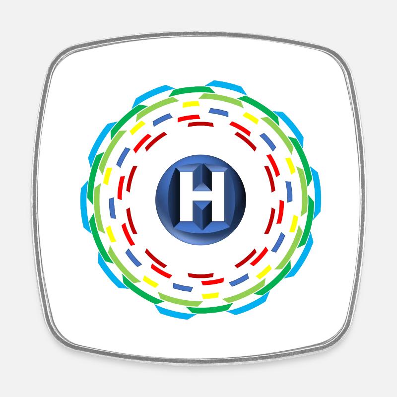 Cercles H - Magnet carré - blanc