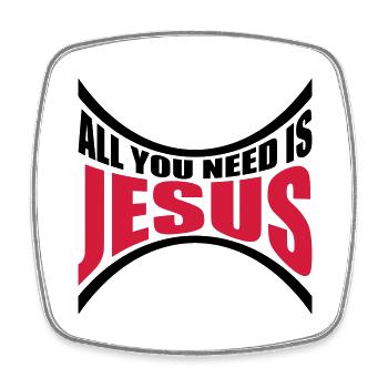 Need Jesus Gebogen - Viereckiger Kühlschrankmagnet - Weiß - Vorne