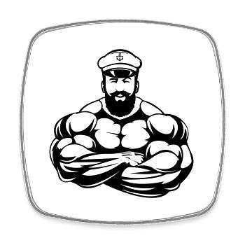 Strong Captain - Viereckiger Kühlschrankmagnet - Weiß - Vorne