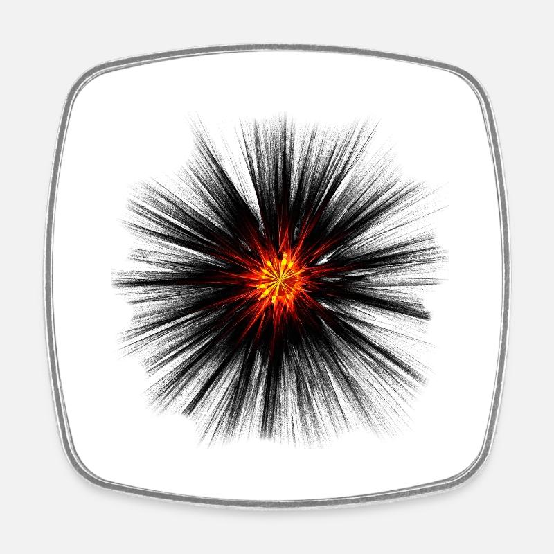 Dark Explosion - Square fridge magnet - white