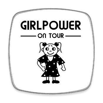 Girlpower en tournée - Mädchen Party Girl Power - Magnet carré - blanc - Devant