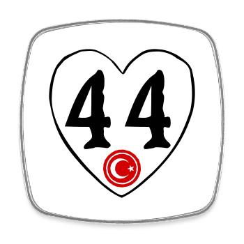 Malatya 44 Herz - Viereckiger Kühlschrankmagnet - Weiß - Vorne