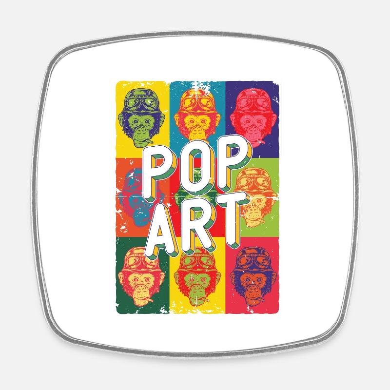 Pop Art - Magnet carré - blanc