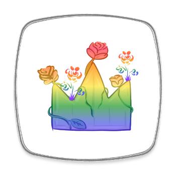 crown symbol royal queen king lgbt regenbog - Square fridge magnet - white - Front