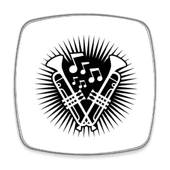 Concert Team Trumpets - Square fridge magnet - white - Front