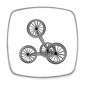 reifen räder werkzeuge symbol linien kreise funkti - Viereckiger Kühlschrankmagnet - Weiß - Vorne