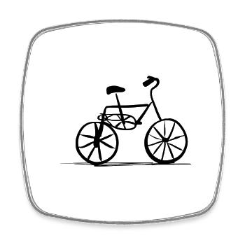Bicycle sport symbol ride wheels - Square fridge magnet - white - Front