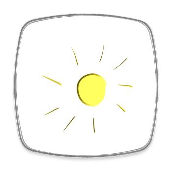 goldine sonne glänzend cartoon symbol - Viereckiger Kühlschrankmagnet - Weiß - Vorne