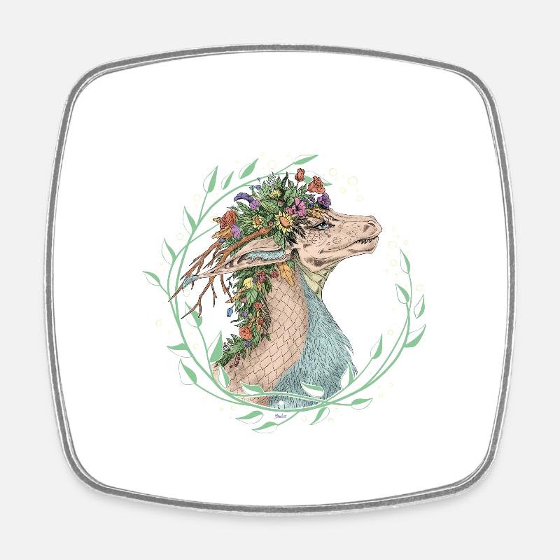 A naturally beautiful dragon - Square fridge magnet - white