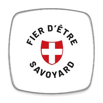 Fier d'être savoyard - Magnet carré - blanc - Devant