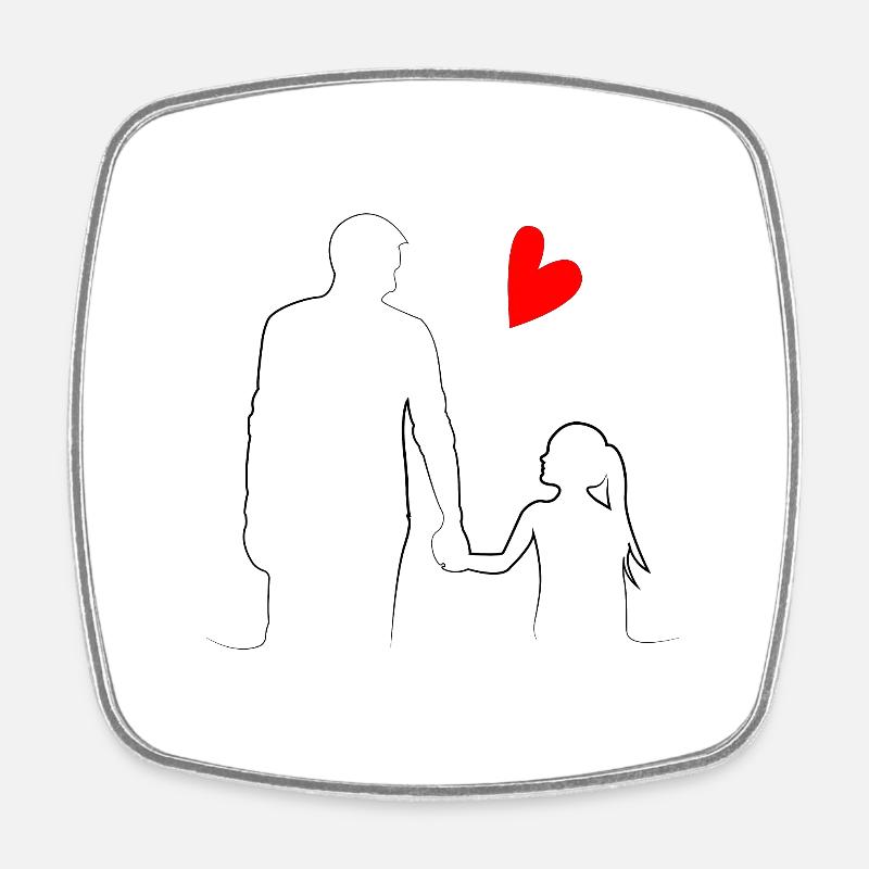 PERE and her DAUGHTER - Square fridge magnet - white
