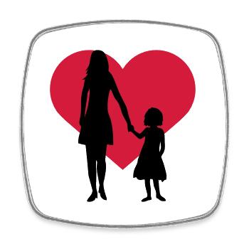 Child Girl Mama - Square fridge magnet - white - Front