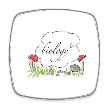 biology plants natural science - Square fridge magnet - white - Front