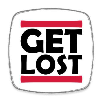 Strip Get Lost - Square fridge magnet - white - Front