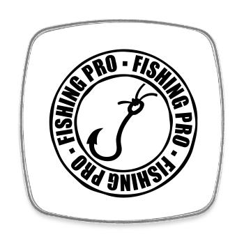 Stempel Fishing Pro - Viereckiger Kühlschrankmagnet - Weiß - Vorne