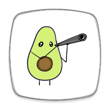 cartoon avocado essen suchen liebe - Viereckiger Kühlschrankmagnet - Weiß - Vorne